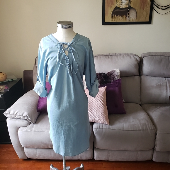 Fashion to Figure: S/S DNM Laceup Shift Dre - Picture 2 of 7